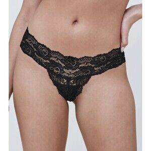 Skarlett Blue Goddess Black Lace Chikini Thong Panty Sz XL New